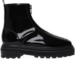 Maryele Patent Leather Combat Boots - Black - Size 9.5