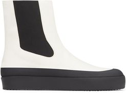 Zaniah Leather Chelsea Boots - Cream Black - Size 5