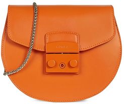 Mini Metropolis Leather Saddle Bag - Orange