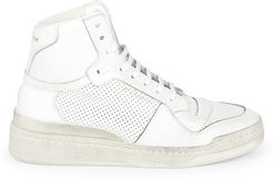 SL24 High-Top Perforated Leather Sneakers - White - Size 12