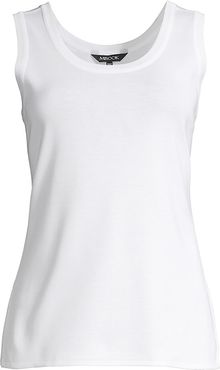 Scoop Neck Tank Top - White - Size Small