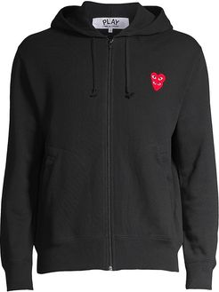 Play Double Heart Hoodie - Black - Size Medium