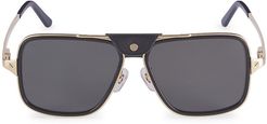 Core Range 58MM Aviator Sunglasses - Black Gold Grey