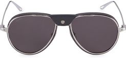 Core Range 60MM Aviator Sunglasses - Silver