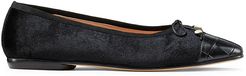 Pavlova Cap-Toe Velvet Ballet Flats - Black - Size 9.5