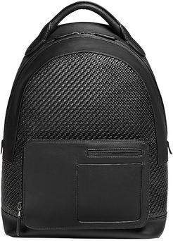 Pelle Tessuta Leather Backpack - Nero