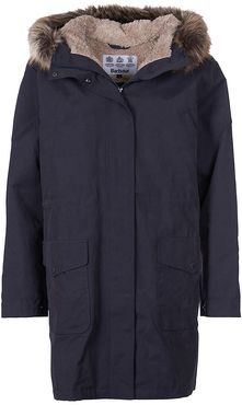 Swanage Waterproof Faux Fur-Trimmed Parka - Dark Navy Natural - Size XXL