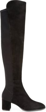 Harper Over-The-Knee Suede Sock Boots - Black - Size 8.5