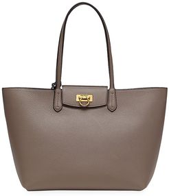 Travel Leather Tote - Charcoal