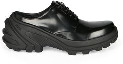 Lug Sole Leather Derby Shoes - Black - Size 9