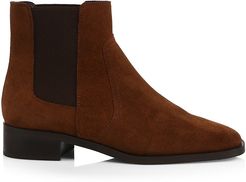 Tamera Block-Heel Suede Chelsea Boots - Chestnut - Size 10