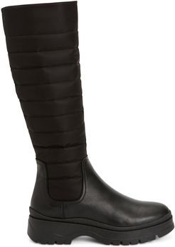 Skyla Quilted Leather & Nylon Tall Boots - Black - Size 11