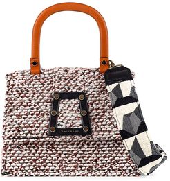 Trapezoid Ersilia II Ruggine Tweed Satchel - Brown