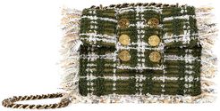 Petite Pillow Fringe Tweed Shoulder Bag - Green