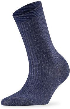 Shiny Rib Socks - Royal Blue