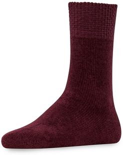 Teddy Faux Fur Socks - Black Currant