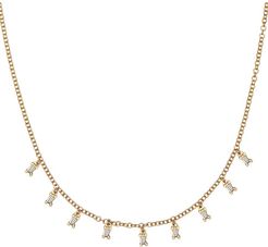 Baguette 18K Yellow Gold & Diamond Charm Necklace - Yellow Gold