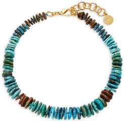 22K Yellow Goldplated & Multicolor Turquoise Beaded Choker Necklace - Turquoise