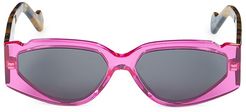 Off Record 57MM Rectangular Sunglasses - Pink