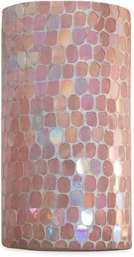 Iridescent Mosaic Glass Candle Votive & Vase - Size Small