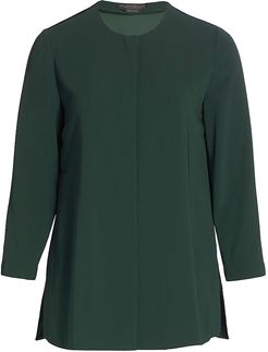 Flaminia Velvet Back Jacket - Dark Green - Size 22