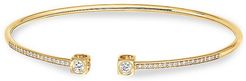 Le Cube 18K Yellow Gold & Diamond Pavé Medium Bangle Bracelet - Gold - Size 17