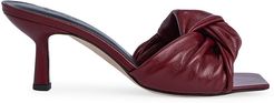 Lana Square-Toe Knotted Leather Mules - Bordeaux - Size 6