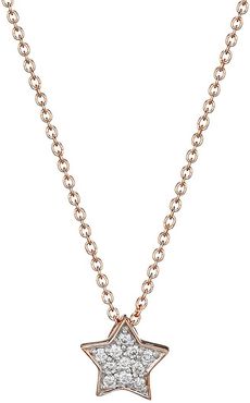 Tiny Star 18K Rose Gold & Diamond Necklace - Rose Gold