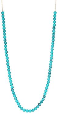 Maria18K Rose Gold & Mini Turquoise Beaded Collar Necklace - Blue