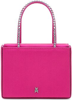 Super Amini Gilda Crystal-Embellished Satin Box Bag - Pink