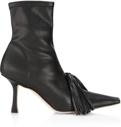 Agnes Stretch Tassel Boots - Black - Size 5