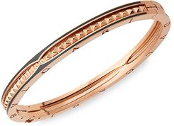 B.zero1 18K Rose Gold & Black Ceramic Bangle Bracelet - Size Medium