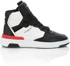 Wing Leather High-Top Sneakers - Black White - Size 10