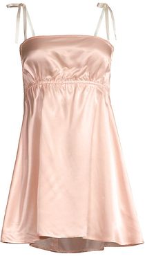 Hannah Satin Chemise - Peach Keen - Size XL