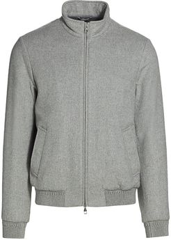 Cashmere Bomber Jacket - Light Grey - Size 44