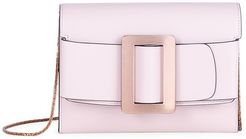 Buckle Leather Crossbody Bag - Rose