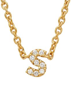 Nadri Fine Initials S Pendant 14K Yellow Gold & Diamond Necklace - Gold