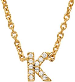 Nadri Fine Initials 14K Yellow Gold & Diamond K Pendant Necklace - 14K Gold