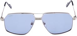 Core Range 61MM Pilot Sunglasses - Silver