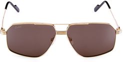 Core Range 61MM Pilot Sunglasses - Gold