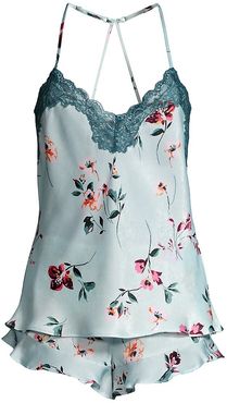 Ivy 2-Piece Cami Short Pajama Set - Blue Sage - Size XL