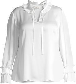 Roan Ruffle Trim Blouse - Cloud - Size XXXL