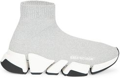 Speed 2.0 Sock Sneakers - Silver - Size 4