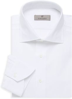 Textured Solid Dress Shirt - White - Size 15