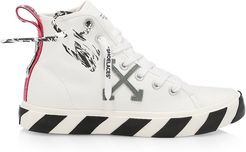 Mid-Top Arrow Sneakers - White Grey - Size 10
