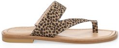 Lyla Leopard-Print Flat Sandals - Classic - Size 9