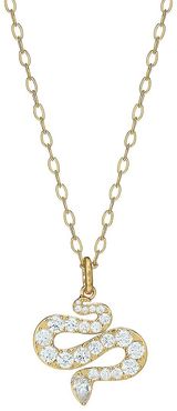 Spring Fling 18K Goldplated & Cubic Zirconia Serpent Pendant Necklace - Gold