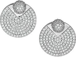 Spring Fling Sterling Silver & Cubic Zirconia Front-To-Back Disc Earrings - Rhodium