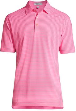 Yacht Stripe Performance Jersey Polo - Pink Caliente - Size Medium