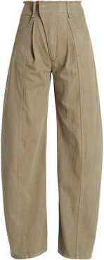 Cotton Chevron Trousers - Grape Leaf - Size 10